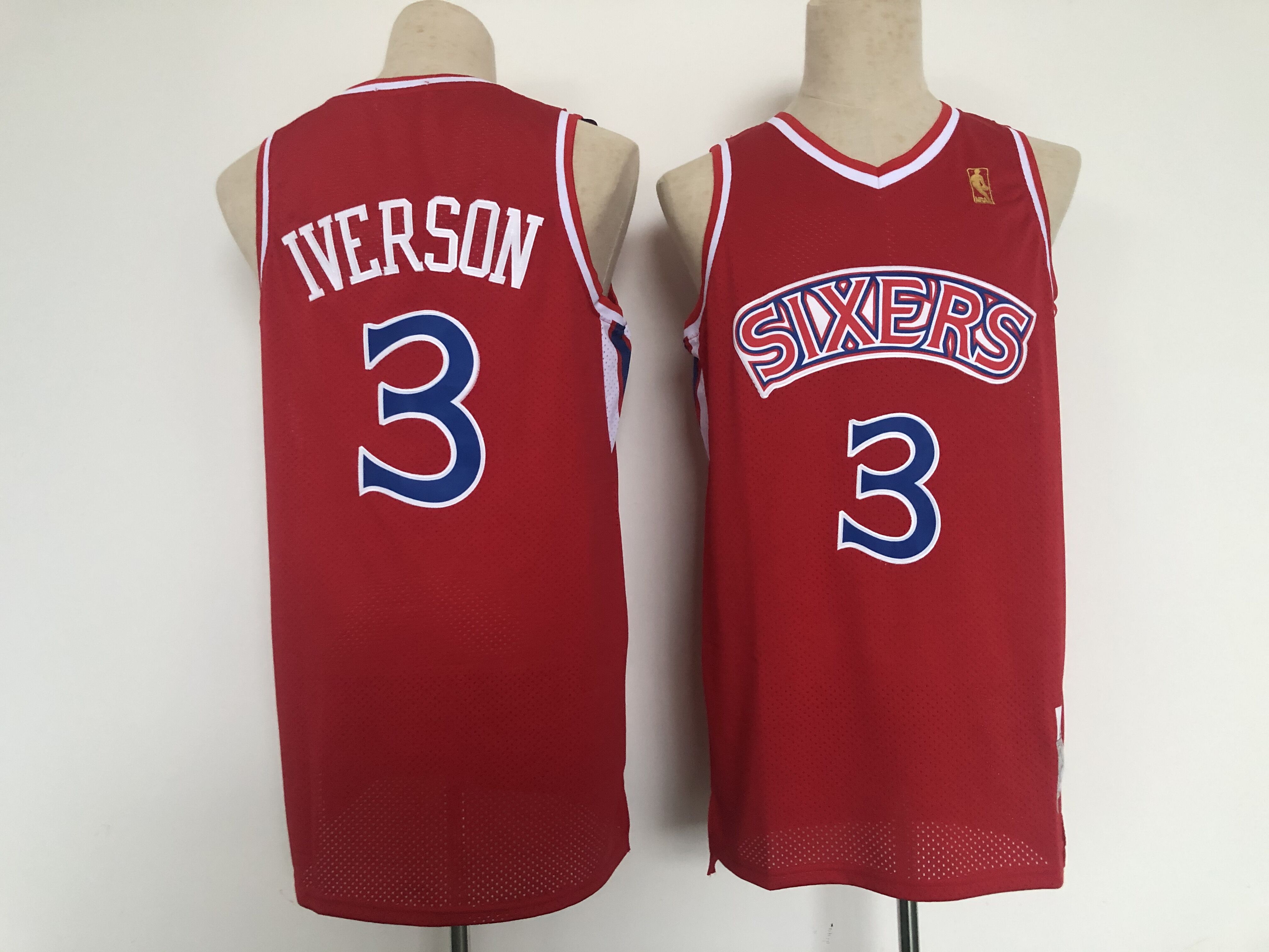 NBA Men Philadelphia 76ers 3 Iverson red jersey